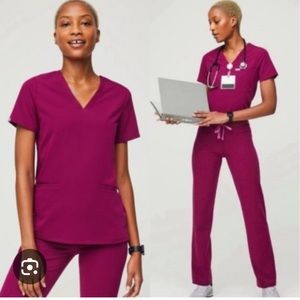 Brand NWT’s Figs dark magenta scrubs